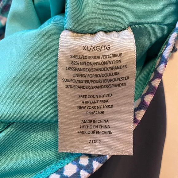 Free Country Multicolored Swim Skort With Cinch Sides Size XL (16) - Picture 7 of 10